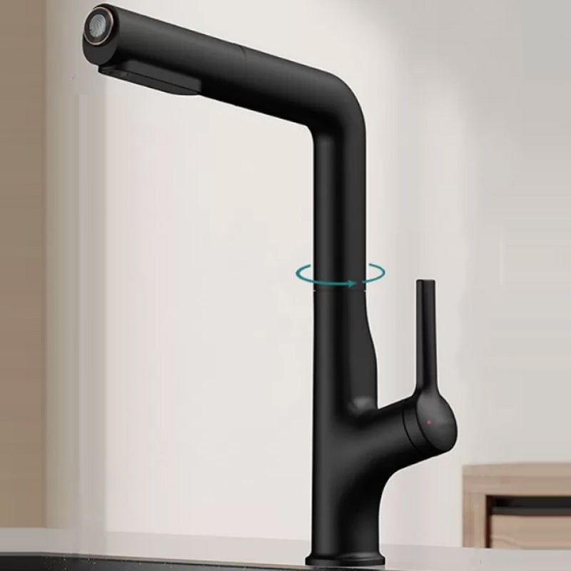 High-Arc Bathroom Vessel Faucet Swivel Spout with Pull Out Sprayer