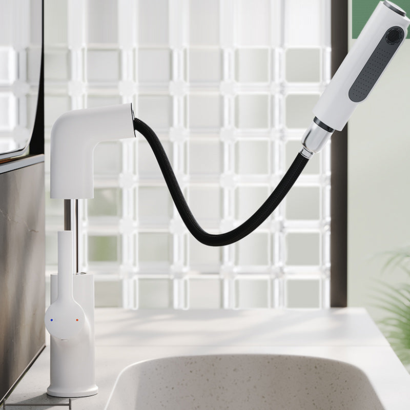 High-Arc Bathroom Vessel Faucet Swivel Spout with Pull Out Sprayer