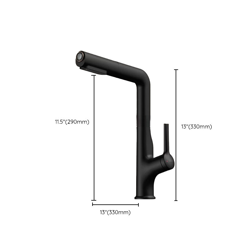 High-Arc Bathroom Vessel Faucet Swivel Spout with Pull Out Sprayer