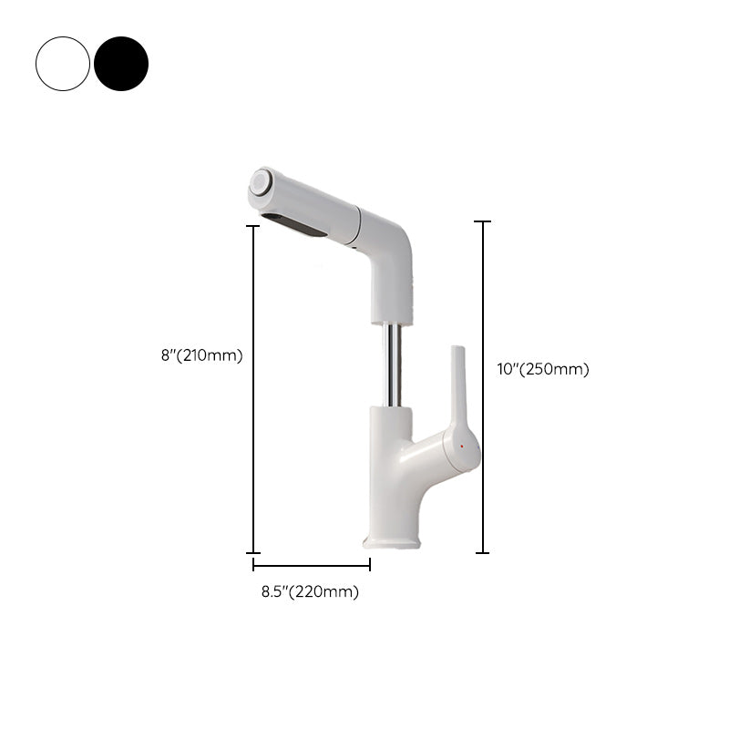 High-Arc Bathroom Vessel Faucet Swivel Spout with Pull Out Sprayer