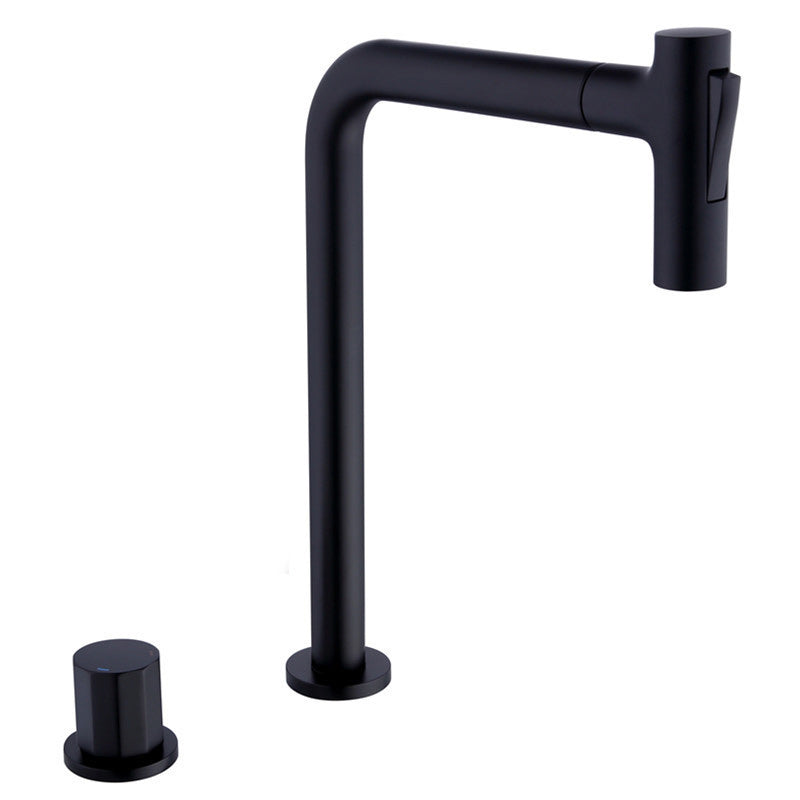 Widespread Bathroom Faucet Swivel Spout High-Arc with Pull Out Sprayer