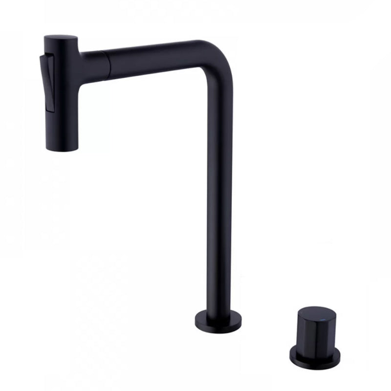 Widespread Bathroom Faucet Swivel Spout High-Arc with Pull Out Sprayer
