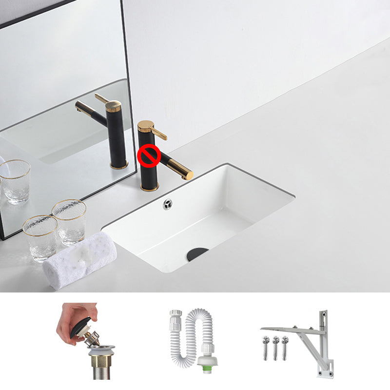 Traditional Undermount Bathroom Sink Round Porcelain Shut-Off Valve Included Basin Sink