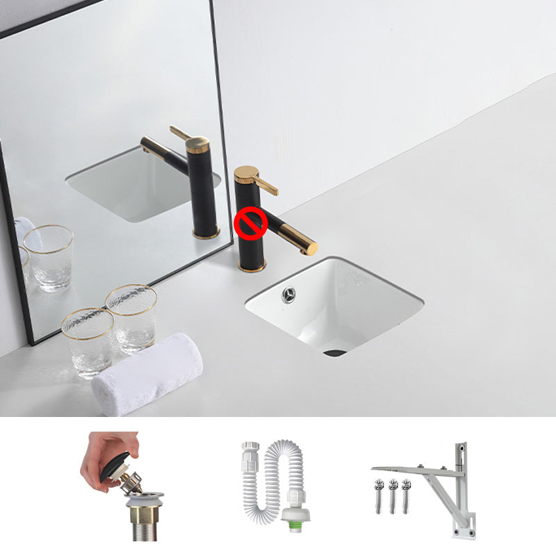 Traditional Undermount Bathroom Sink Round Porcelain Shut-Off Valve Included Basin Sink