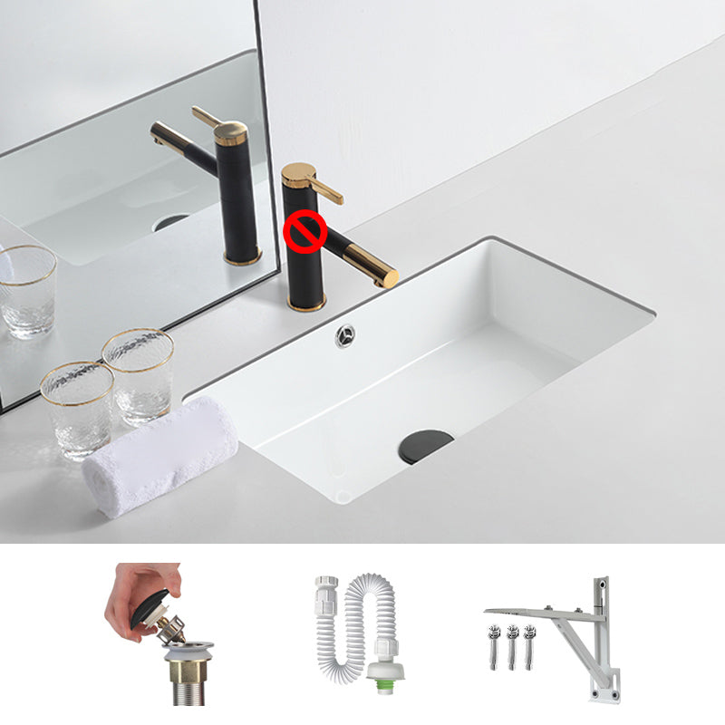 Traditional Undermount Bathroom Sink Round Porcelain Shut-Off Valve Included Basin Sink
