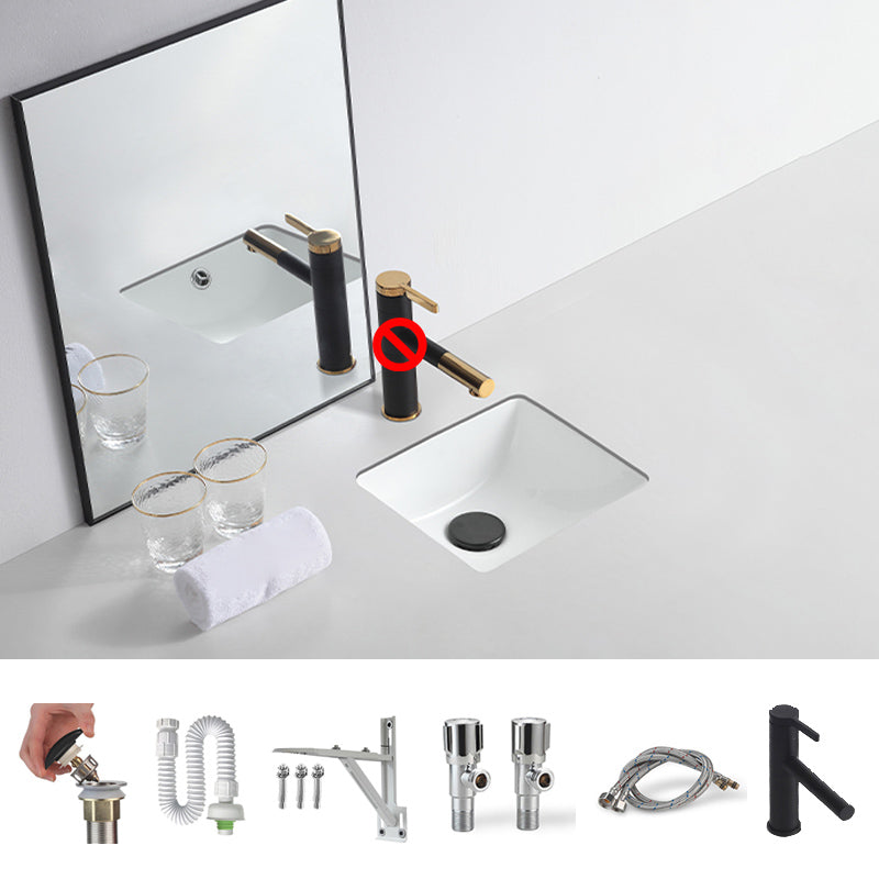 Traditional Undermount Bathroom Sink Round Porcelain Shut-Off Valve Included Basin Sink