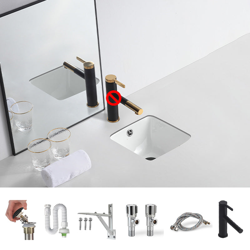 Traditional Undermount Bathroom Sink Round Porcelain Shut-Off Valve Included Basin Sink
