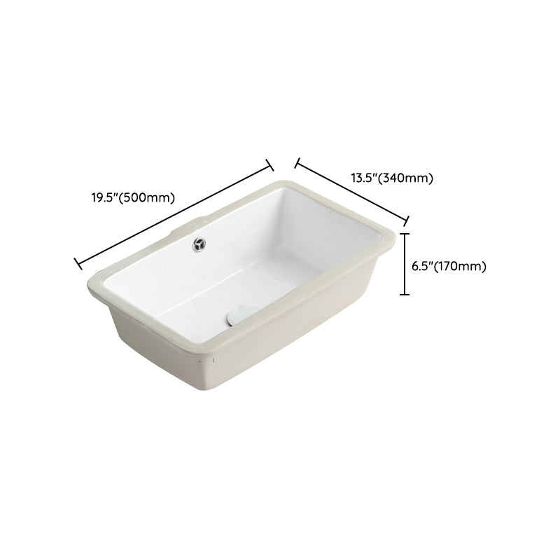 Traditional Undermount Bathroom Sink Round Porcelain Shut-Off Valve Included Basin Sink