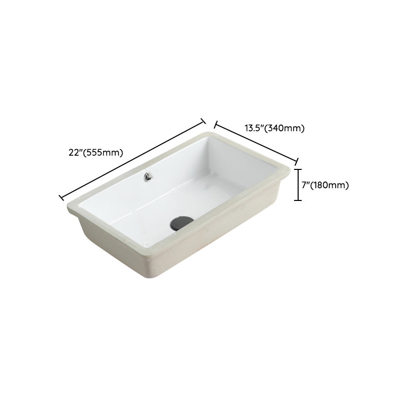 Traditional Undermount Bathroom Sink Round Porcelain Shut-Off Valve Included Basin Sink