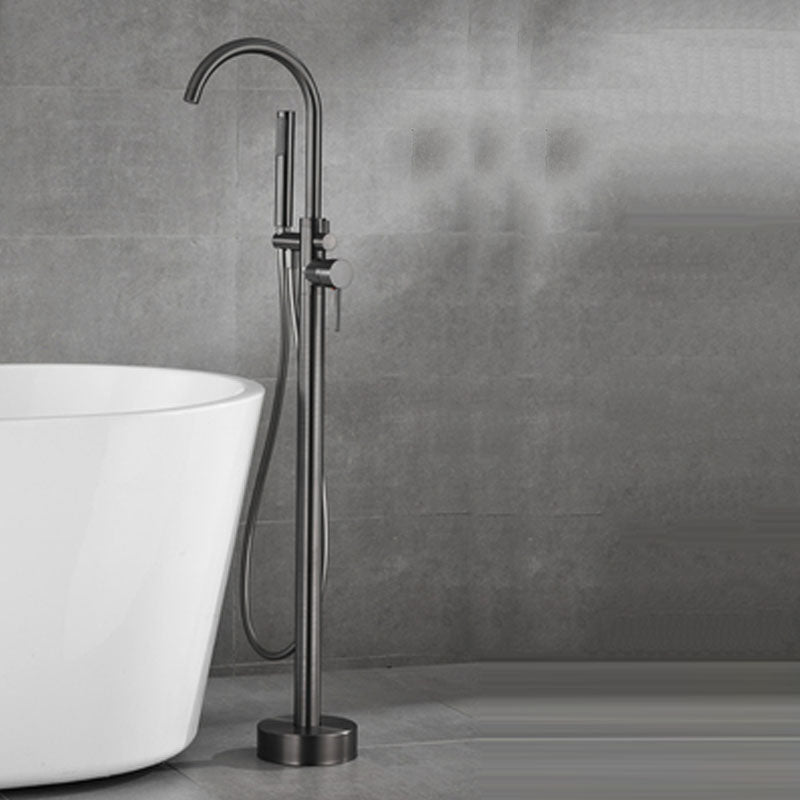 Contemporary Brass Freestanding Bathtub Faucet with 1-Handle Bathtub Faucet