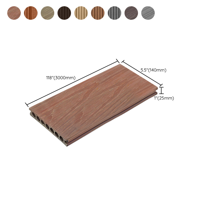 Composite Deck Plank Solid Color Wire Brushed Deck Tiles for Outdoor