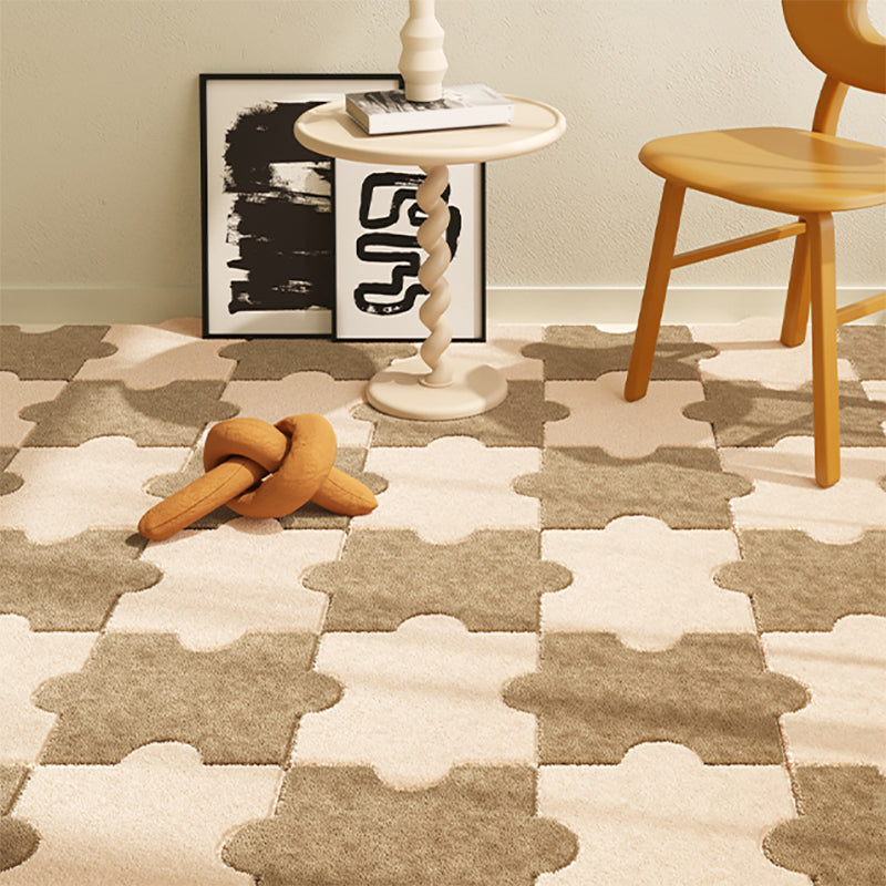 Indoor Carpet Tiles Puzzle Detail Level Loop Stain Resistant Carpet Tiles
