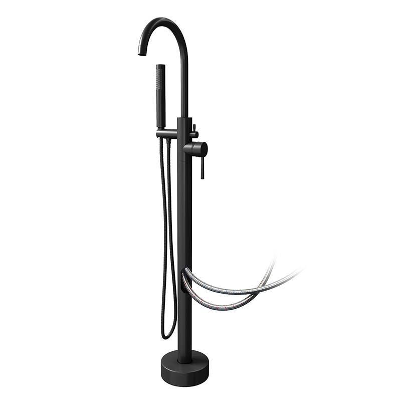 Modern Freestanding Tub Filler with 2 Handles Floor Mounted Bathroom Faucet