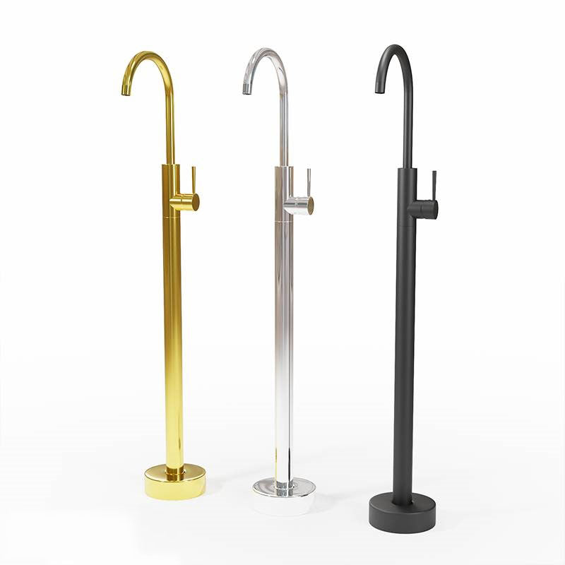 Modern Freestanding Tub Filler with 2 Handles Floor Mounted Bathroom Faucet