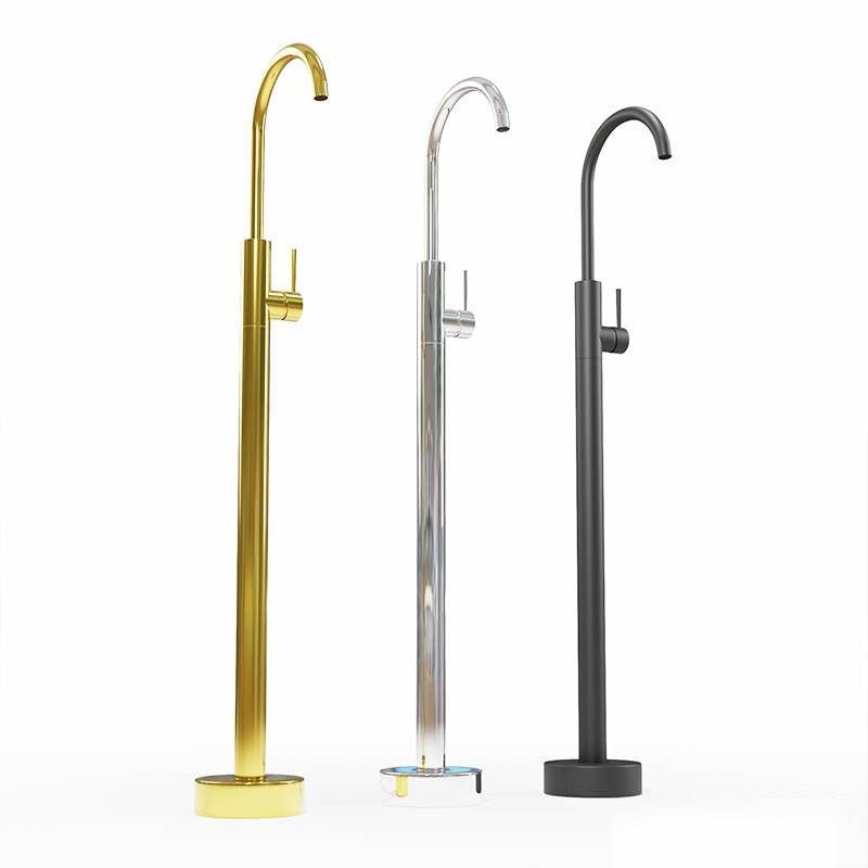 Modern Freestanding Tub Filler with 2 Handles Floor Mounted Bathroom Faucet