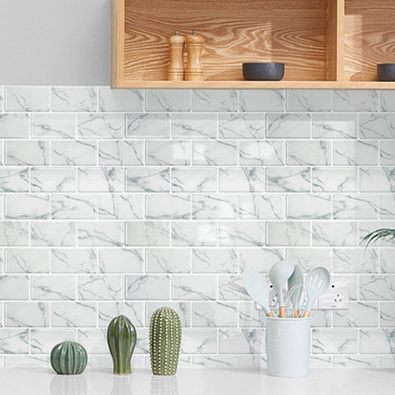 White Subway Tile Water Resistant Peel & Stick Tile for Kitchen Backsplash