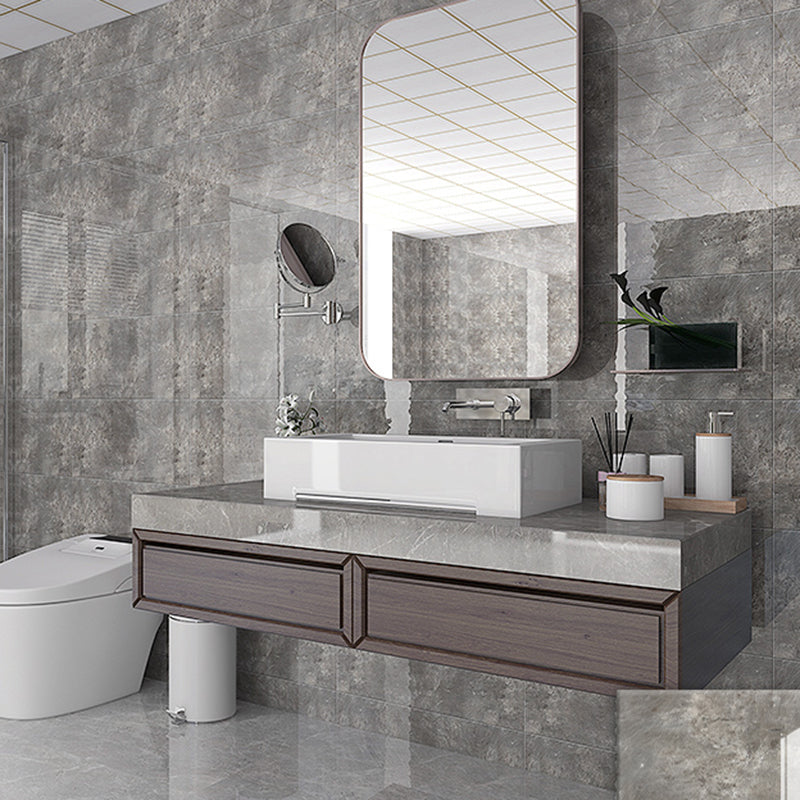 Rectangular Marbling Peel & Stick Tile Stain Resistant Single Tile for Bathroom Backsplash