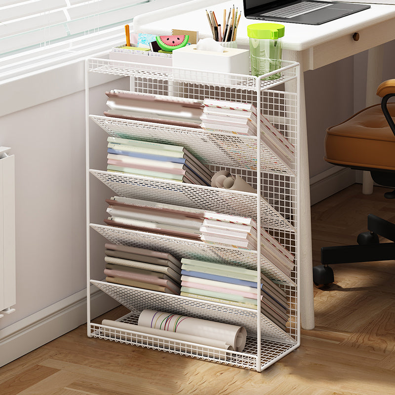 Closed Back Standard Kids Bookcase Scandinavian Bookshelf Metal