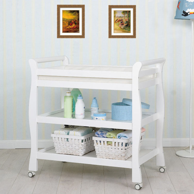 Modern Wooden Baby Changing Table Safety Rails Changing Table