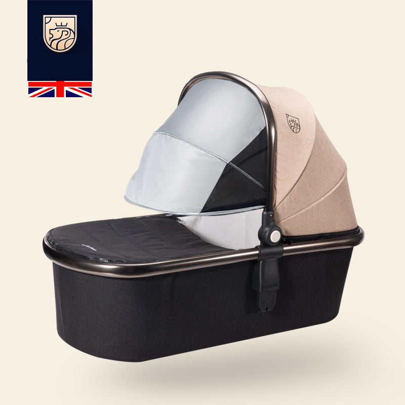 Contemporary Portable Bassinet with Metal Canopy for Newborn