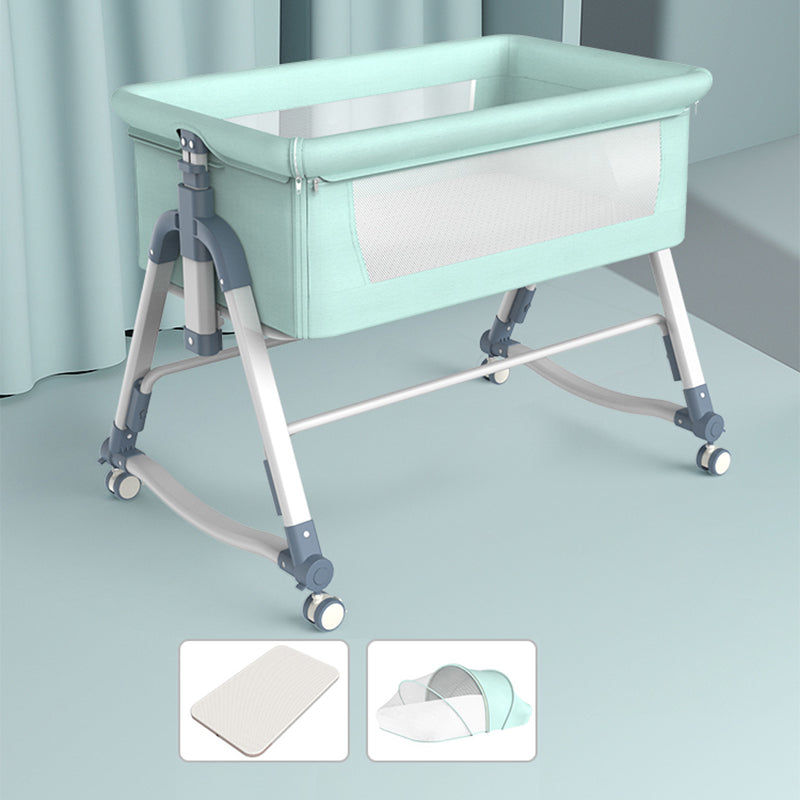 Adjustable Height Baby Crib Modern Mini Nursery Crib with Carry Bag and Storage