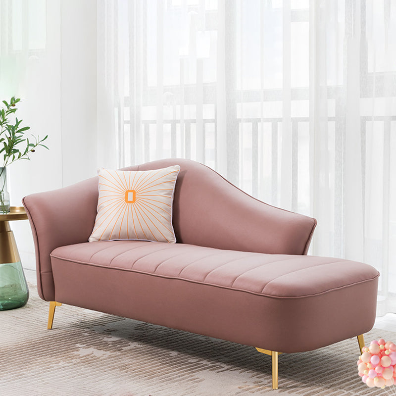 Contemporary Flared Arms Accent Chair One Armed Faux Leather Chaise