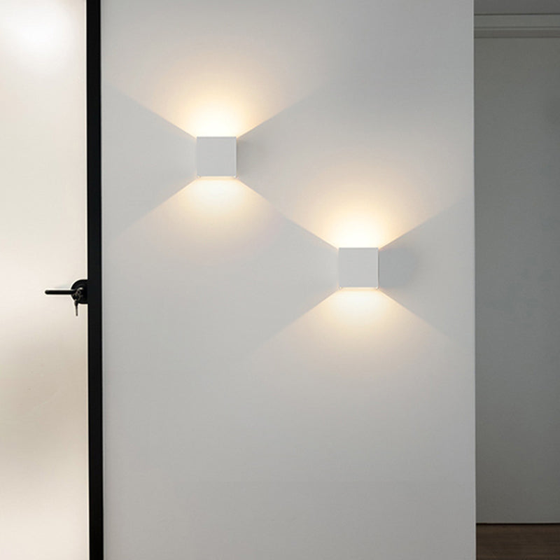 Modernism White/Black 2-Light Wall Mounted Sconce Shaded LED Wall Light