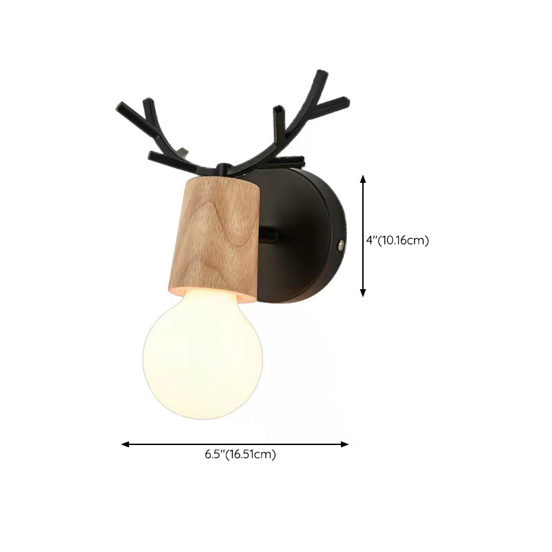 Unique Shape Wood Vanity Sconce Light Modern Style 1-Light Vanity Mirror Lights