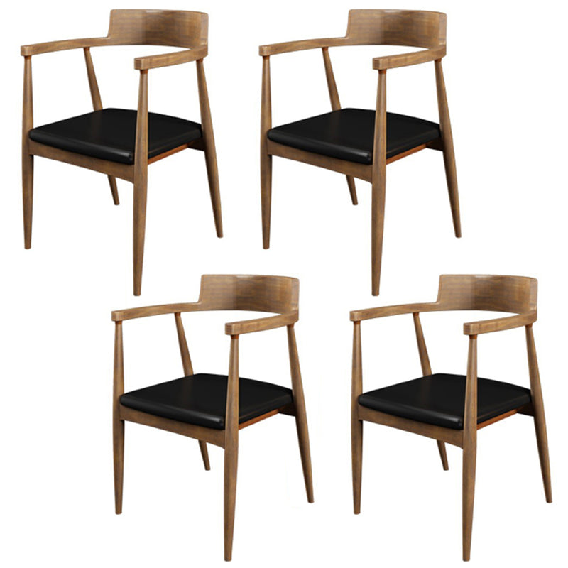 Brown Solid Wood Contemporary Dining Table Set 1/4/5/7 Pcs Dinette Set for Home