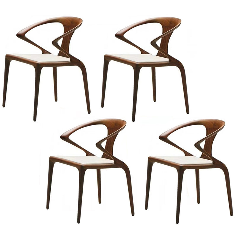 Brown Solid Wood Contemporary Dining Table Set 1/4/5/7 Pcs Dinette Set for Home