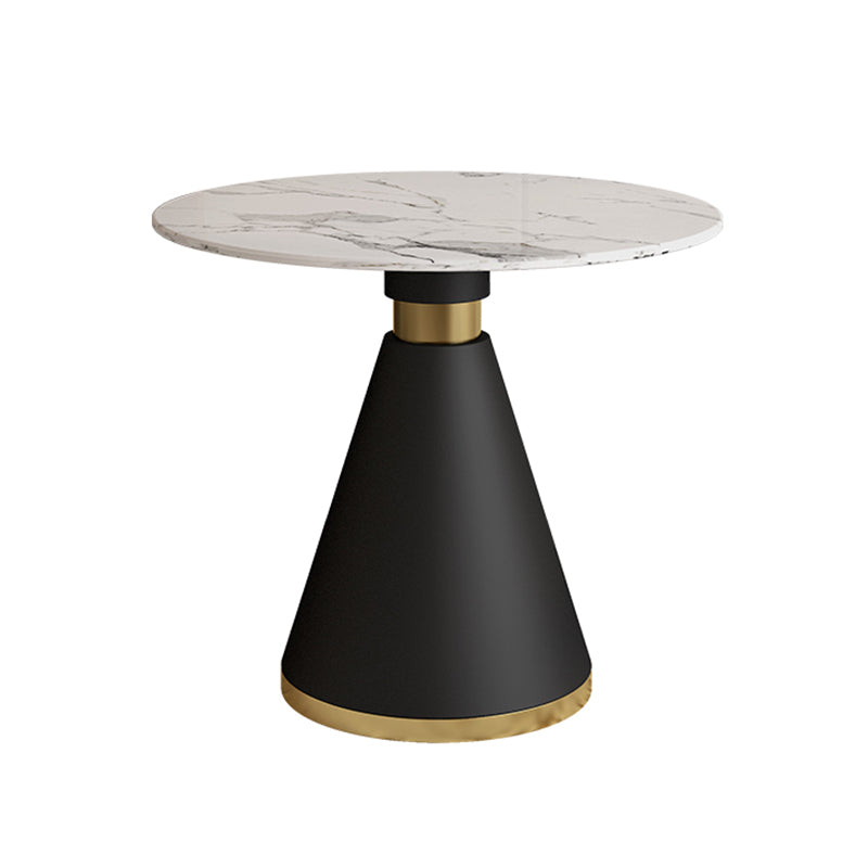 Modern Fixed Dinette Set 1/2/5 Pcs Round Stone Dinette Table with Dining Chair