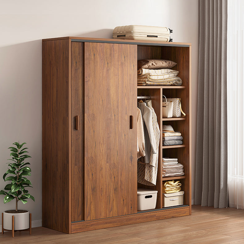 Contemporary Wood Frame Wardrobe Freestanding Wardrobe with 2 Soft Close Doors