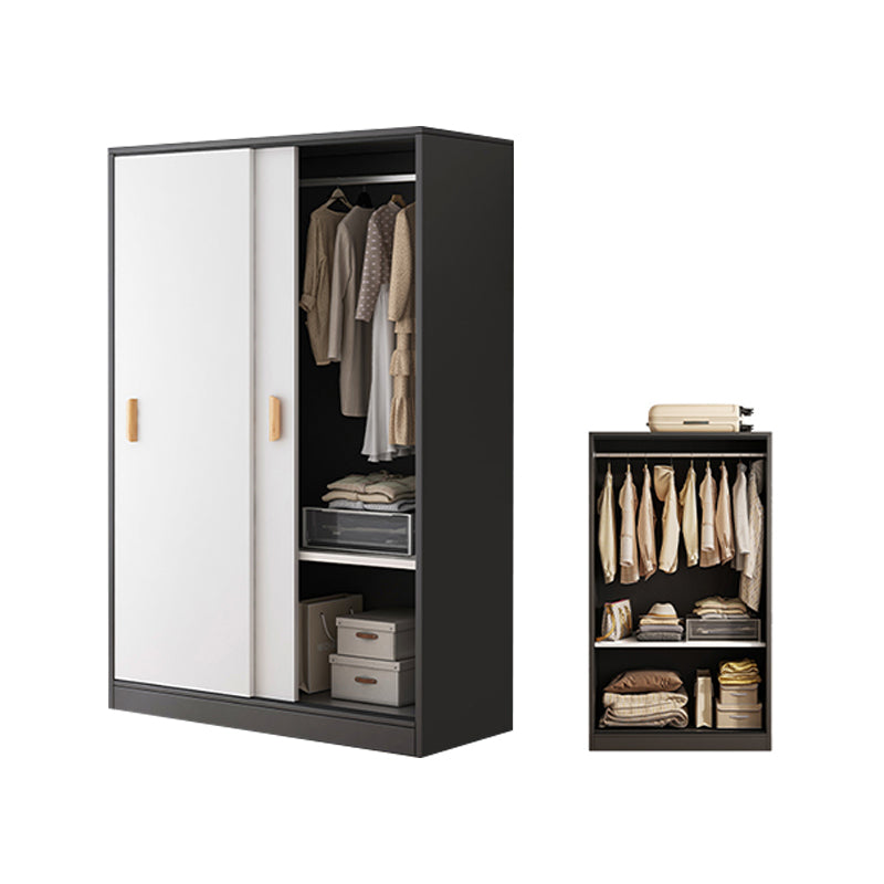 Contemporary Wood Frame Wardrobe Freestanding Wardrobe with 2 Soft Close Doors