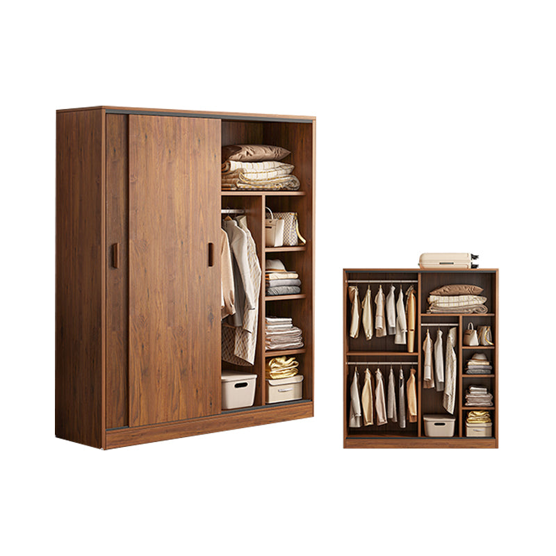 Contemporary Wood Frame Wardrobe Freestanding Wardrobe with 2 Soft Close Doors