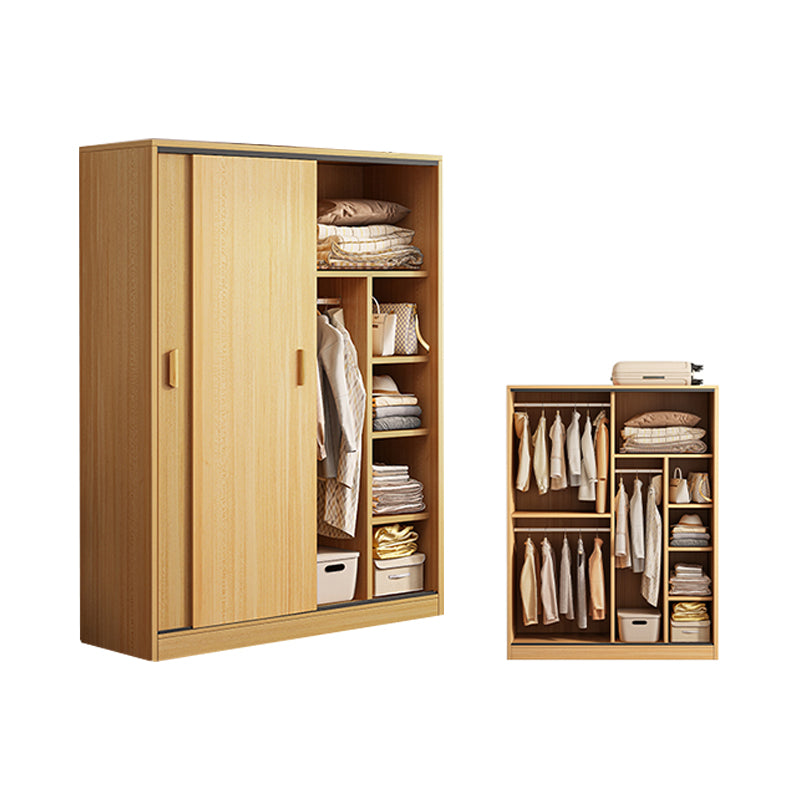 Contemporary Wood Frame Wardrobe Freestanding Wardrobe with 2 Soft Close Doors