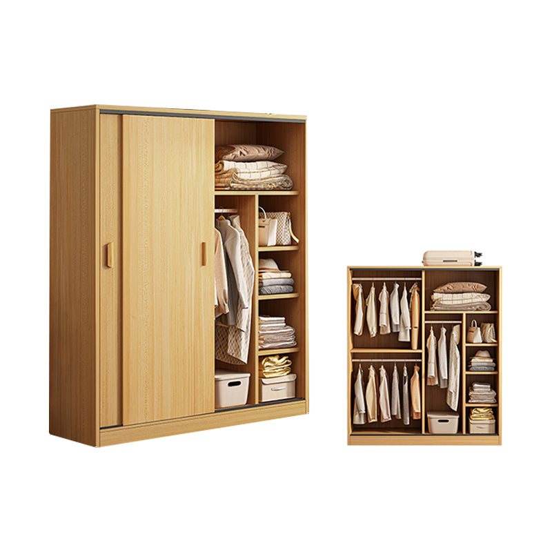 Contemporary Wood Frame Wardrobe Freestanding Wardrobe with 2 Soft Close Doors