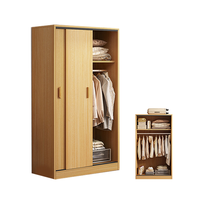 Contemporary Wood Frame Wardrobe Freestanding Wardrobe with 2 Soft Close Doors