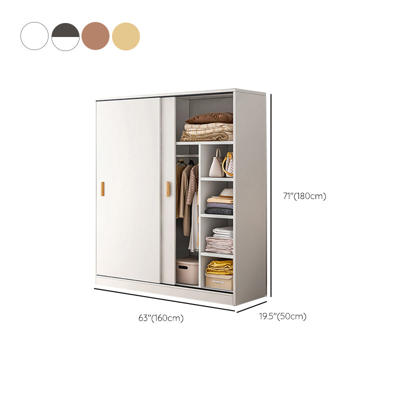 Contemporary Wood Frame Wardrobe Freestanding Wardrobe with 2 Soft Close Doors