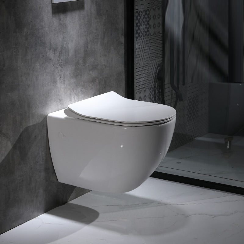 Modern Wall Mount Flush Toilet White Urine Toilet with Seat for Bathroom