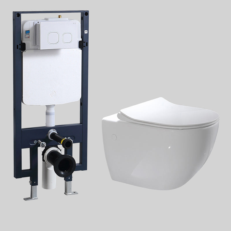 Modern Wall Mount Flush Toilet White Urine Toilet with Seat for Bathroom