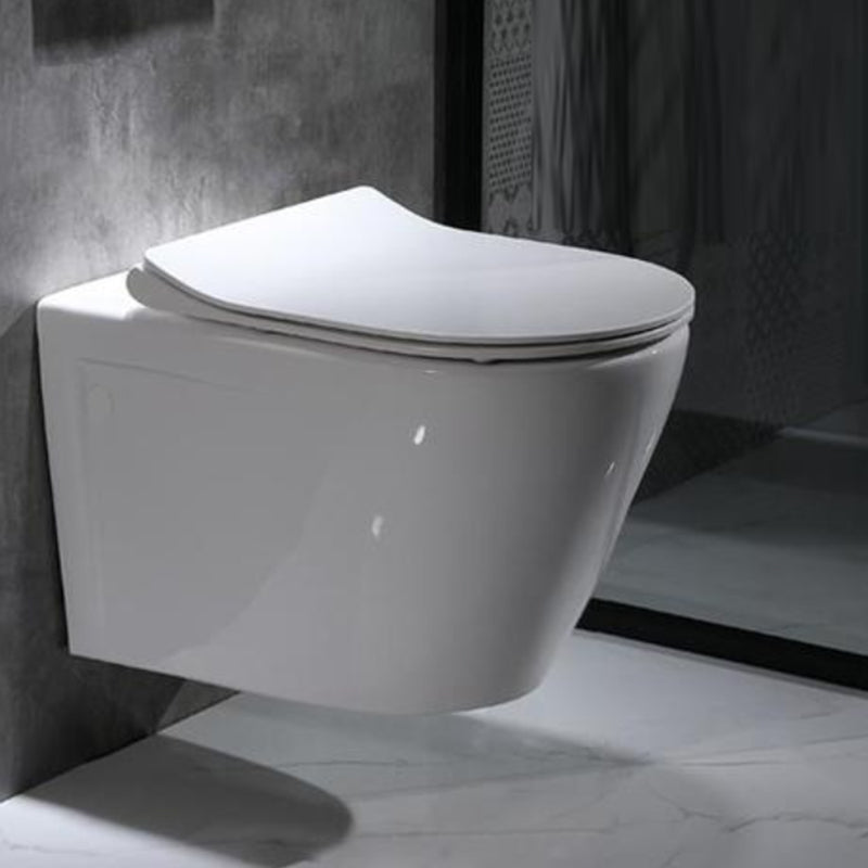 Modern Wall Mount Flush Toilet White Urine Toilet with Seat for Bathroom