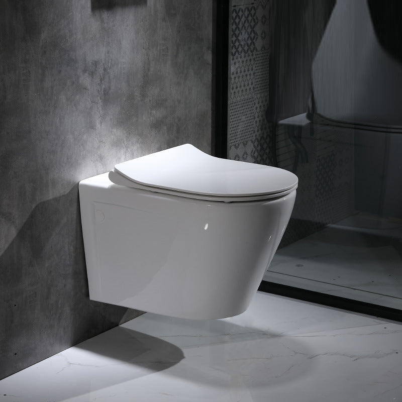 Modern Wall Mount Flush Toilet White Urine Toilet with Seat for Bathroom