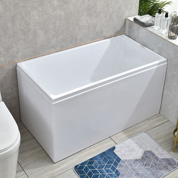 Back to Wall Antique Finish Bath Soaking Rectangular Modern Tub