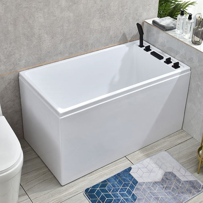 Back to Wall Antique Finish Bath Soaking Rectangular Modern Tub