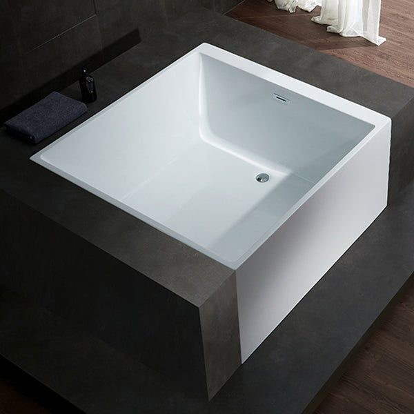 Modern Square Bath Stand Alone Acrylic Soaking White Bathtub