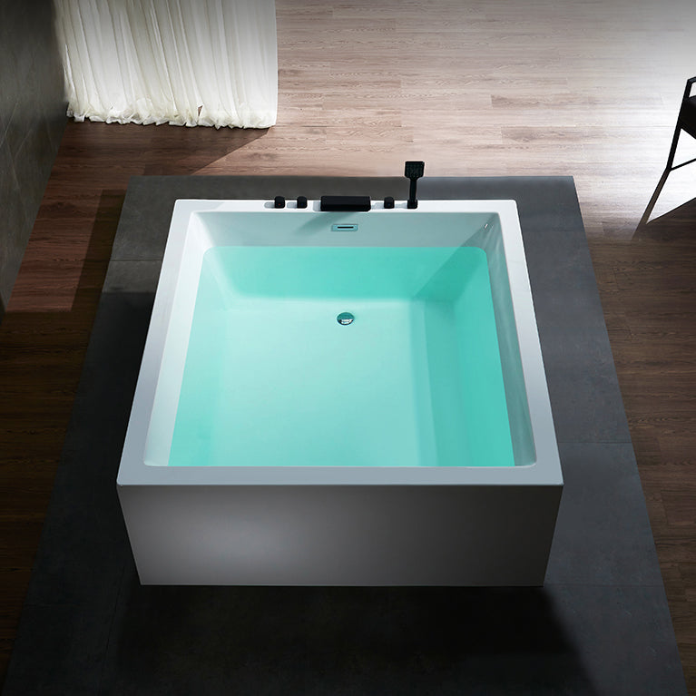 Modern Square Bath Stand Alone Acrylic Soaking White Bathtub