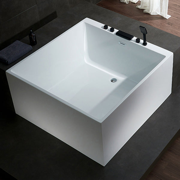 Modern Square Bath Stand Alone Acrylic Soaking White Bathtub