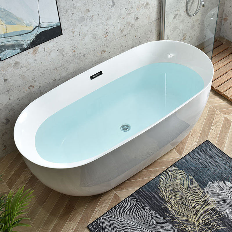 Antique Finish Stand Alone Bathtub Soaking Modern Oval Bath Tub