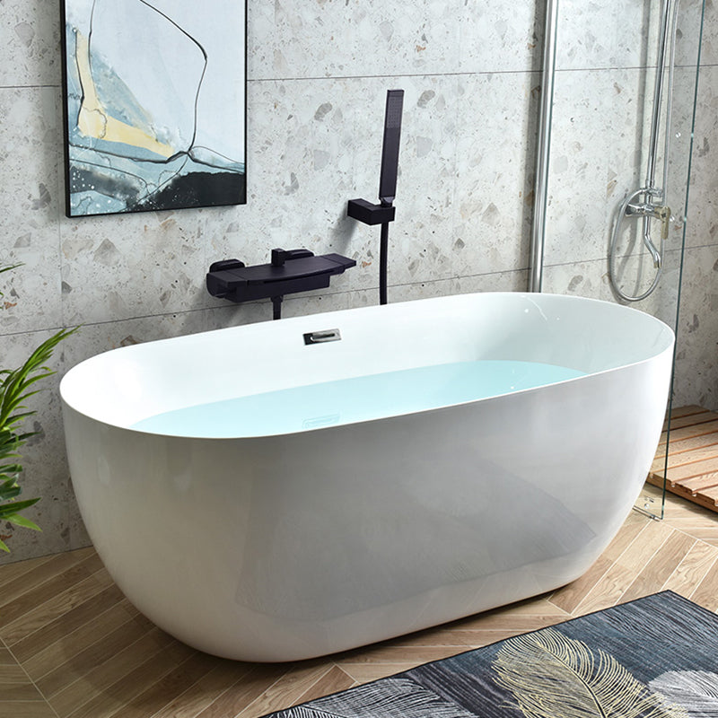 Antique Finish Stand Alone Bathtub Soaking Modern Oval Bath Tub