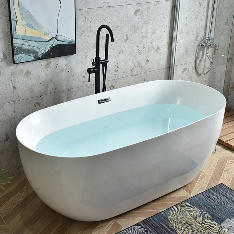 Antique Finish Stand Alone Bathtub Soaking Modern Oval Bath Tub